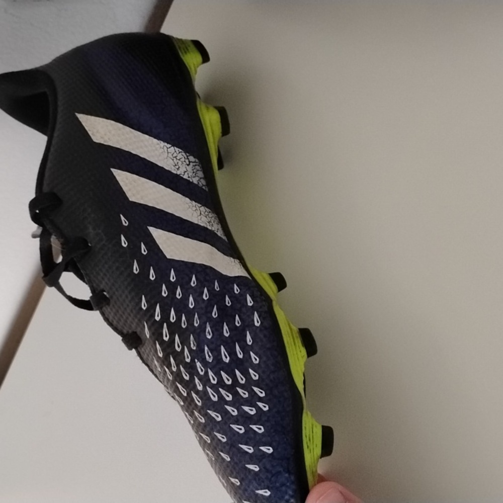 Adidas Black and Blue Cleats with White Stripes - Picture 2 of 8